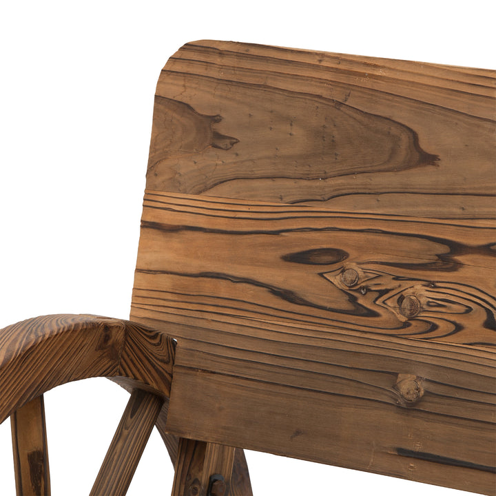 MCL Fir Wood 2-Seater Outdoor Garden Wagon Wheel Bench