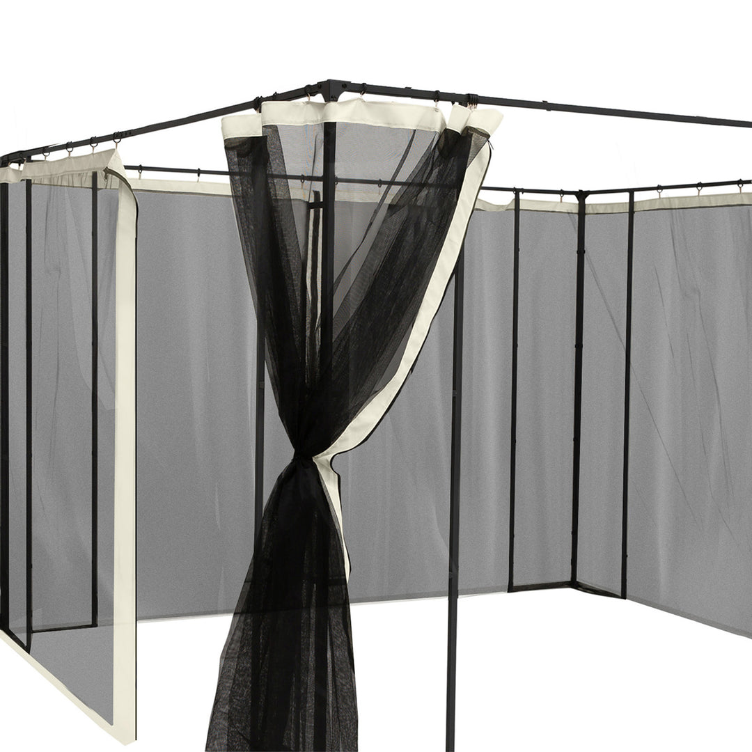 352 x 207cm Universal Replacement Mesh Sidewall Netting for Patio Gazebos and Canopy Tents, (Sidewall Only) Beige
