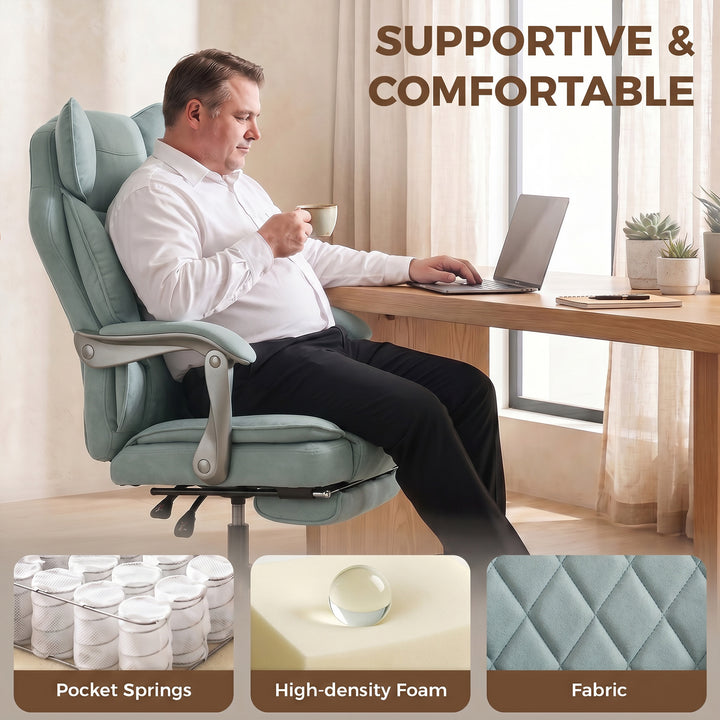 Executive Office Chair, Leathaire Big and Tall Office Chair 180 kg wit