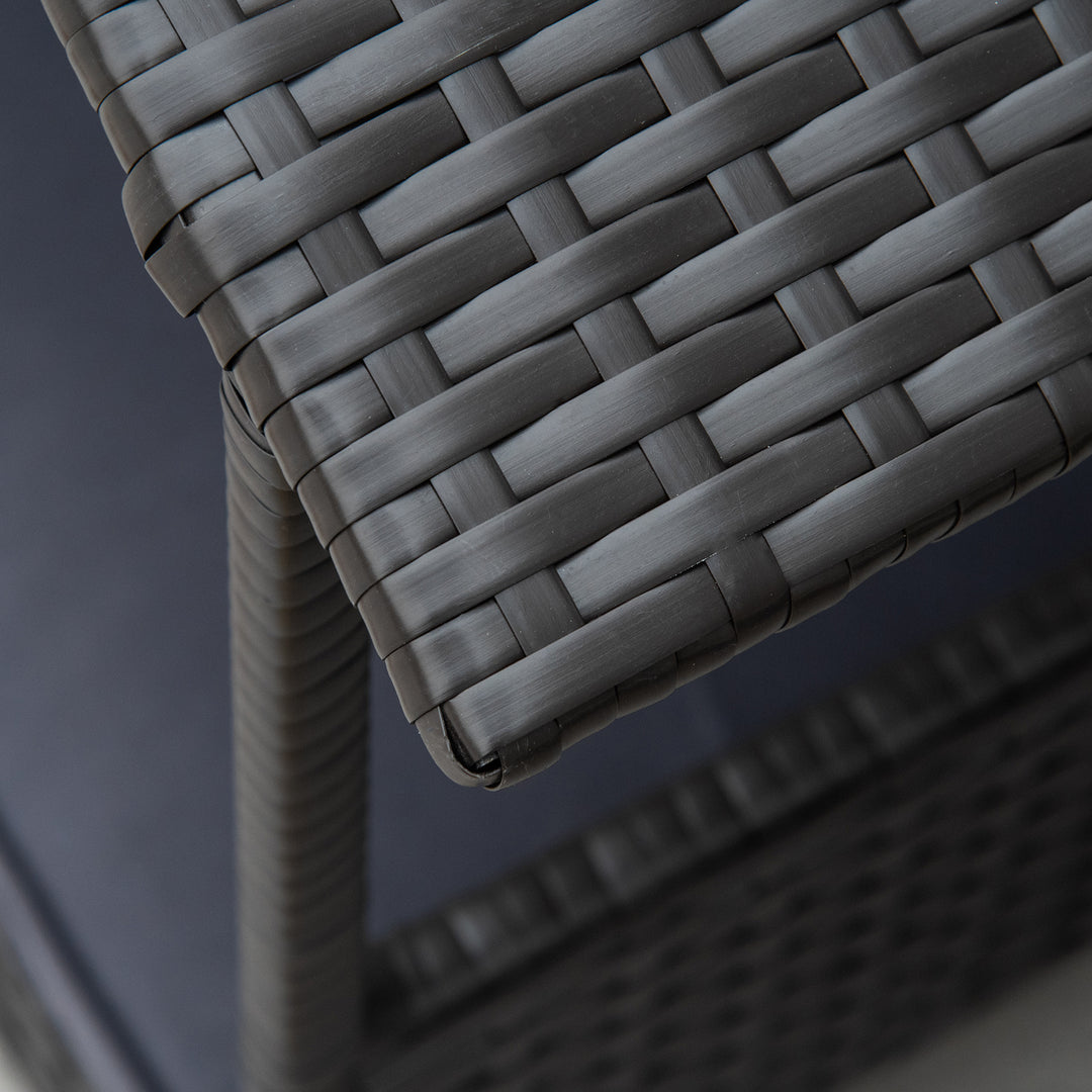 Wicker Dog Bed, Elevated Rattan Dog House with Removable Cushion and Canopy, for Small and Medium Dogs, 98 x 69 x 70cm - Grey
