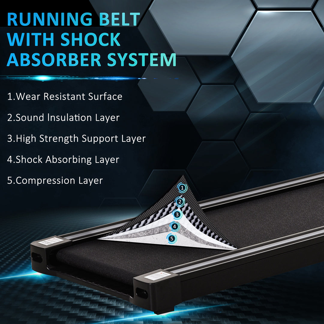 Folding Treadmill, 1.85HP Installation-Free Walking Jogging Running Machine, 12KM/H with 12 Pre-Programs and LED Display for Home Gym Office