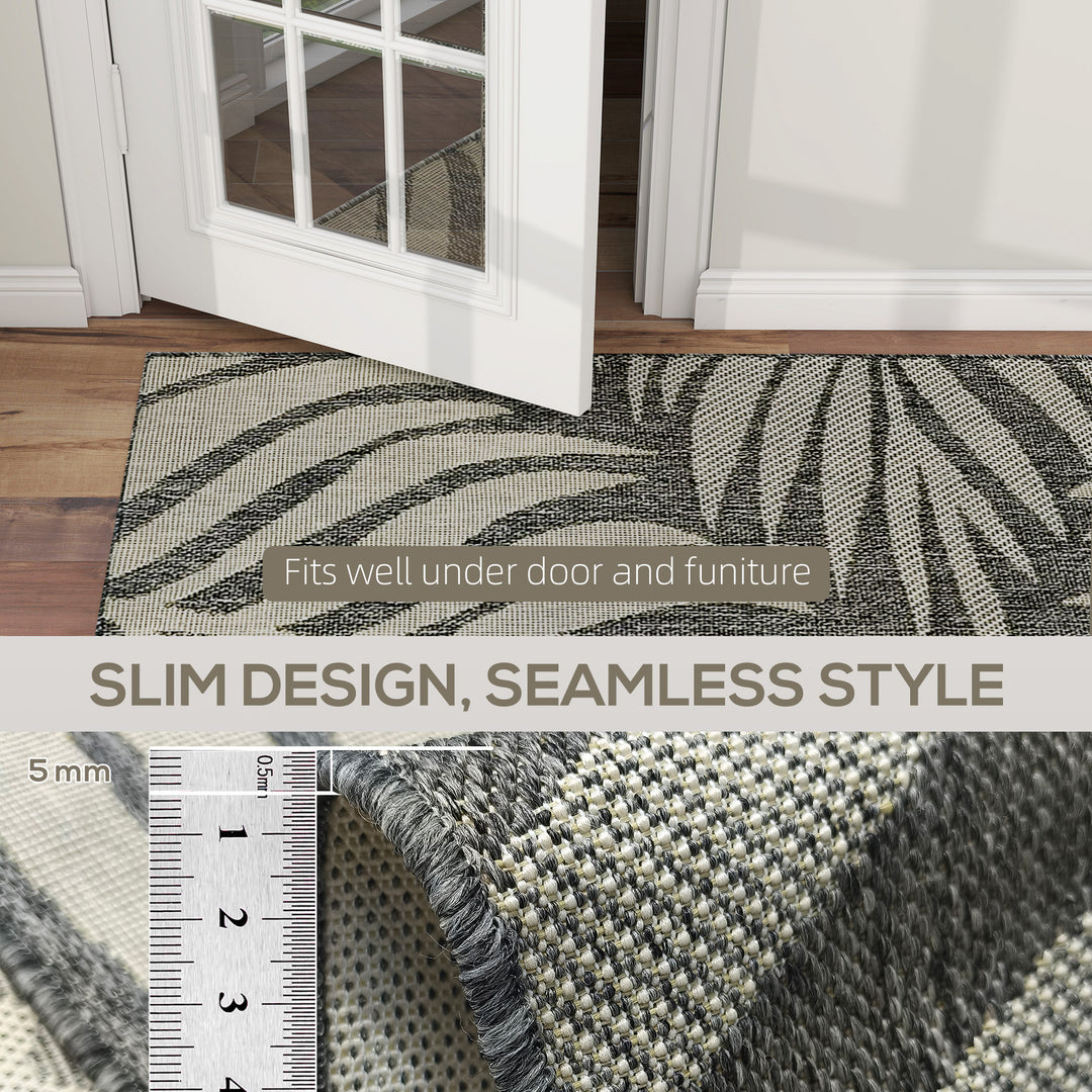 UV Resistant Indoor & Outdoor Area Rug, Easy-Cleaning Machine Washable Rug for Patio, Garden, Kitchen, Bathroom or Living Room, 170 x 120 cm, Grey