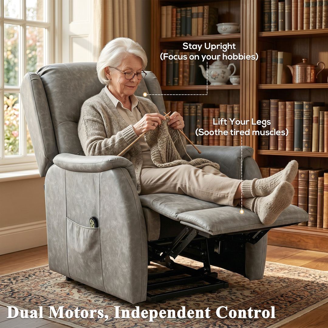 Power Lift Recliner Chair, Dual Motor Electric Lift Chair for Elderly 