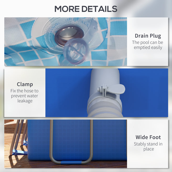 207 x 400cm Five-Person Above Ground Swimming Pool, with Ladder - Blue