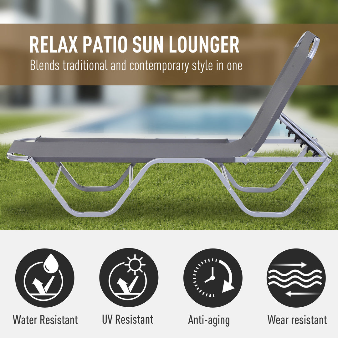 MCL Sun Lounger Relaxer Recliner w/ 5-Position Adjustable Backrest Pool Sun Bathing