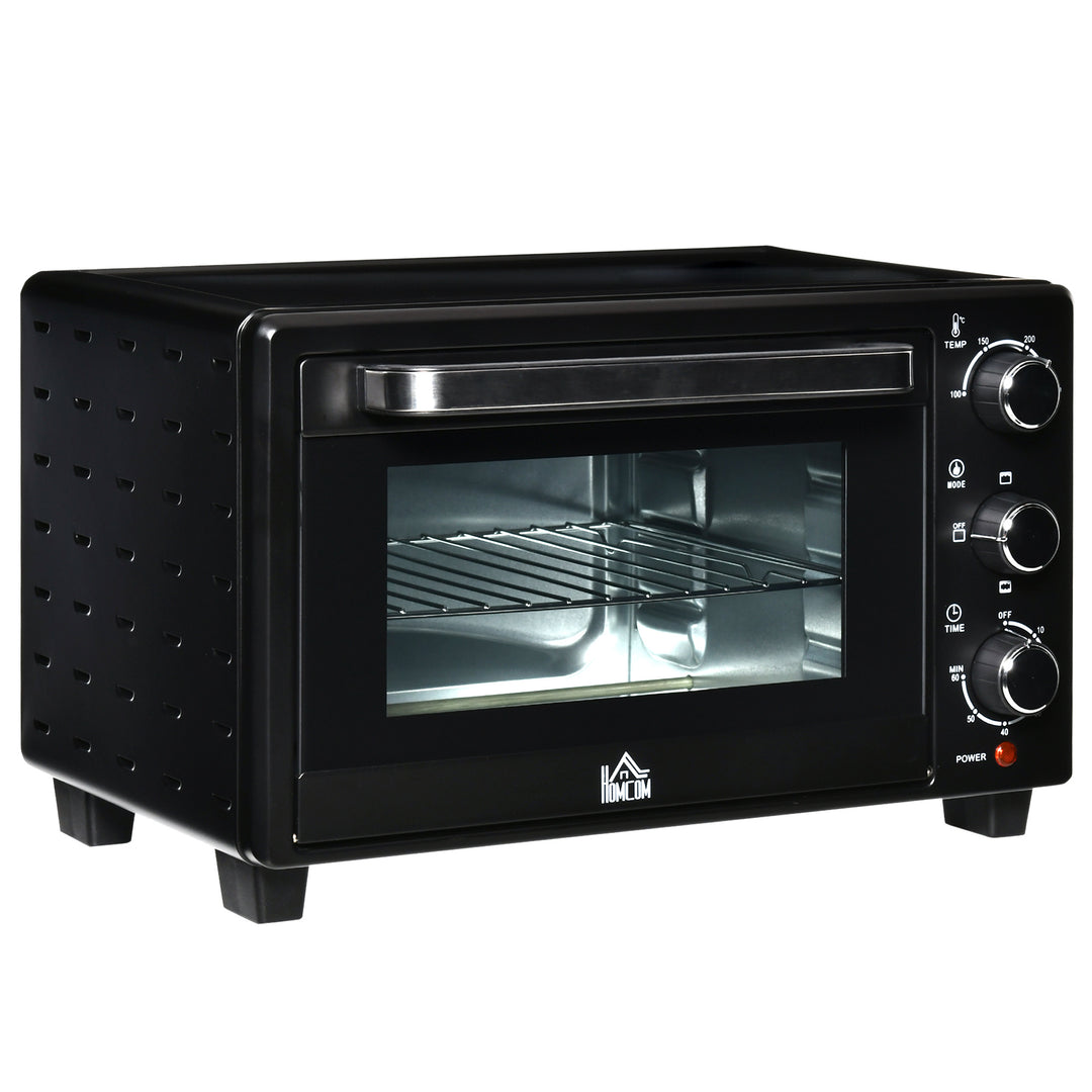 MCL 21L Mini Countertop Oven, 100°C-230°C Adjustable Temp - Black