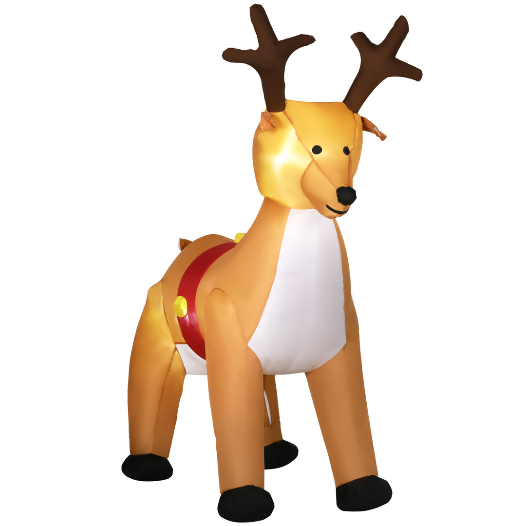 MCL 6ft Christmas Inflatable Reindeer Decoration Xmas Indoor Outdoor Fun w/ Lights Accessories Holiday Blow Up Decor Animal