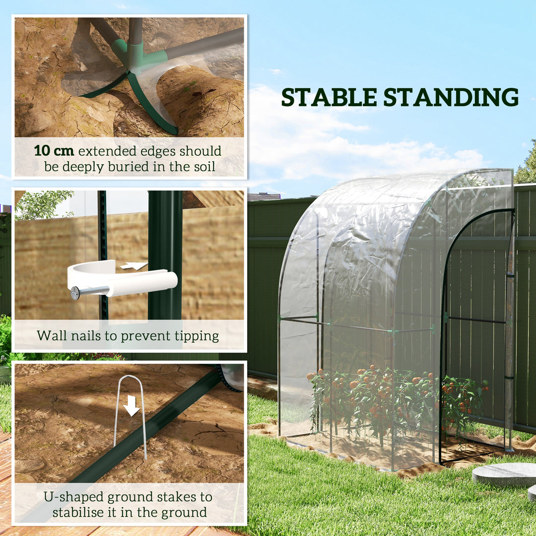 143cm x 118cm Walk-In Lean To Greenhouse, with Accessories