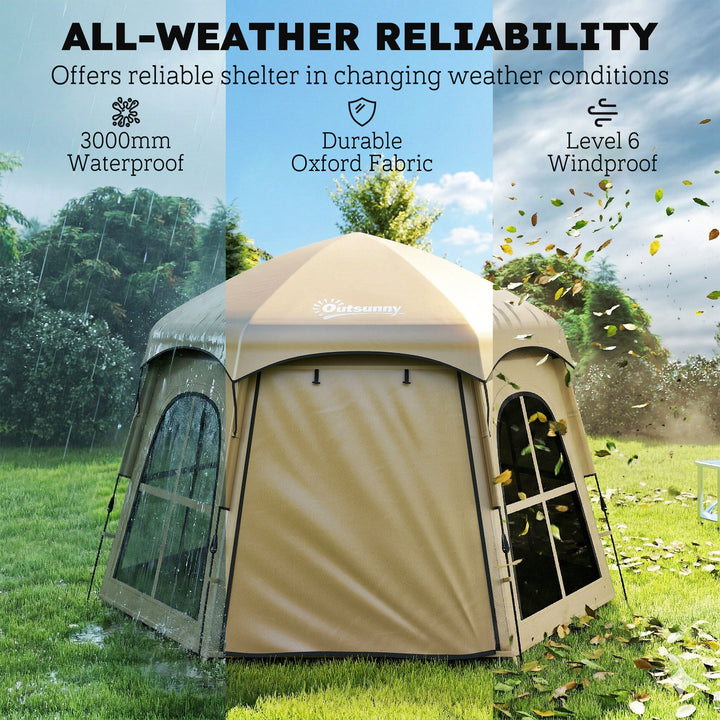 Pop Up Tent 3000mm Waterproof Instant Camping Tent 3-4 Person with 2 D