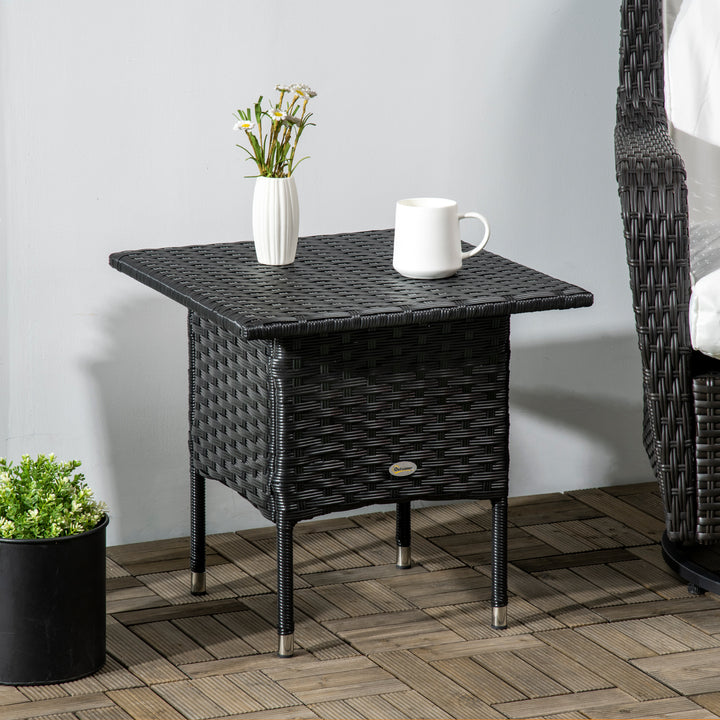 Outsunny Rattan Side Table, Weather