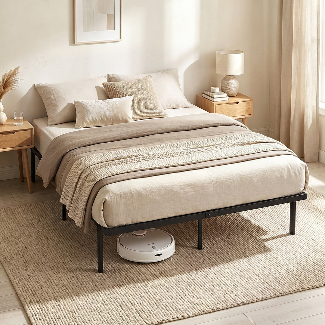 5ft King Bed Frame with Underbed Storage, Metal Platform Bed Frame wit