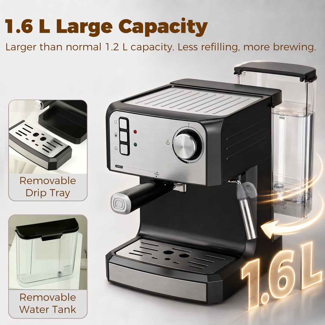 Espresso Machine, 20-Bar Semi Automatic Cappuccino Coffee Maker with F
