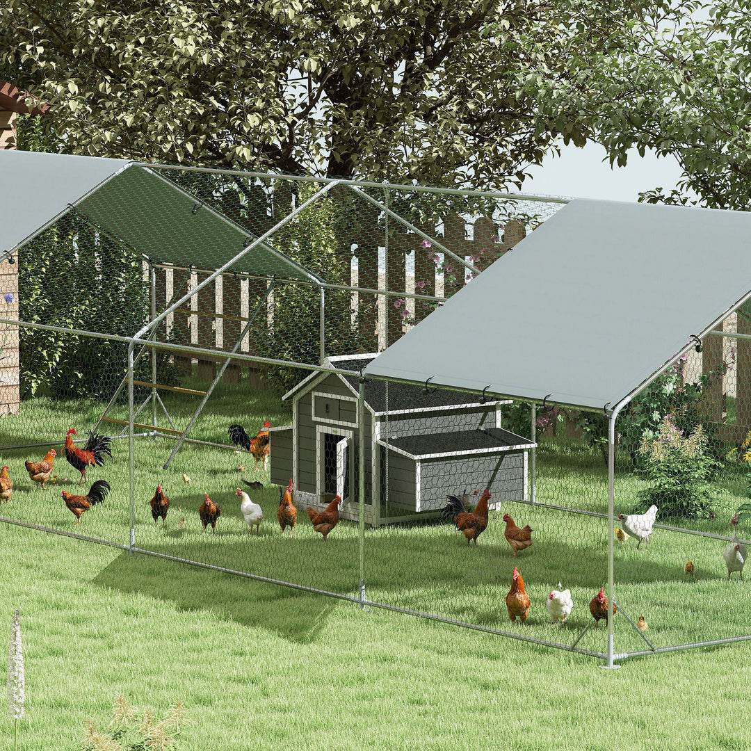 Chicken Coop, Wooden Outdoor Hen House with Nesting Box, Openable Wate