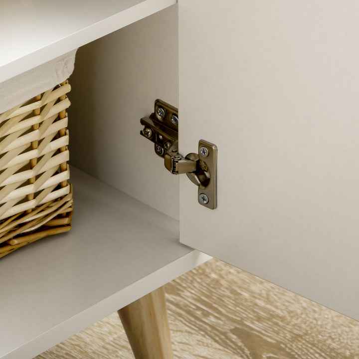 MCL Modern Sideboard Storage Cabinet, Free Standing Accent Cupboard with Drawer, 2 Doors for Bedroom, Living Room, Hallway, White