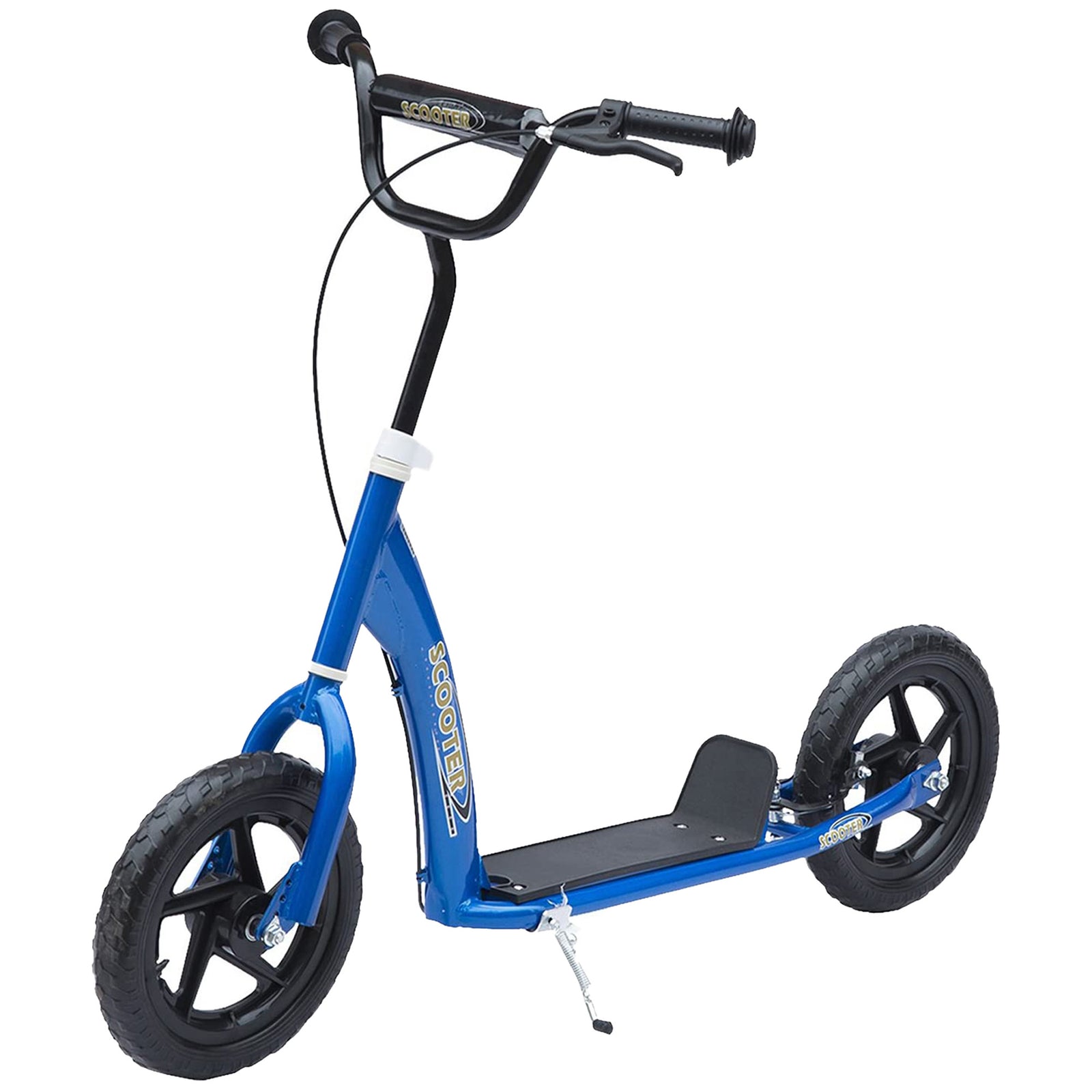 Kids Scooter Kick Scooter, with 12" EVA Tyres, Rear Brake, Big Wheels Scooter for 5-12 Years , Blue