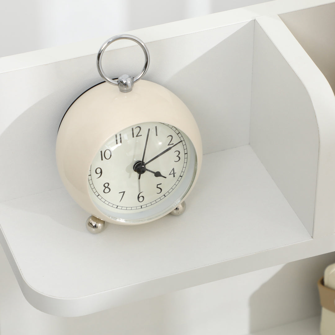 MCL Bedside Table, Small Bedside Cabinet with 2 Drawers and Storage Shelves, Modern Nightstand for Bedroom, White