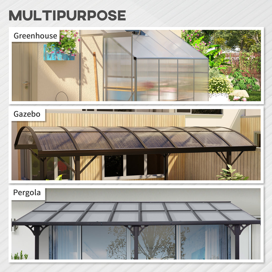 14 Pieces Polycarbonate Sheets, 121 x 61 x 0.4cm Twin-Wall Plastic Roofing Sheets, 10m² Replacement Greenhouse Panels, Waterproof and UV Protection, Clear