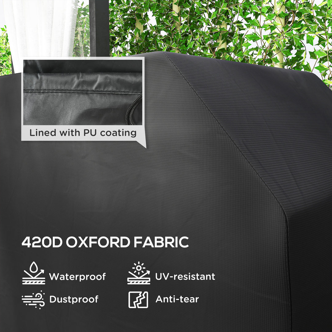 147 x 61cm Plastic Coated Protective Grill Cover - Black