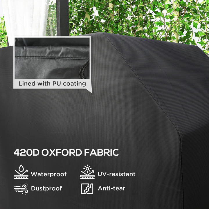 147 x 61cm Plastic Coated Protective Grill Cover - Black