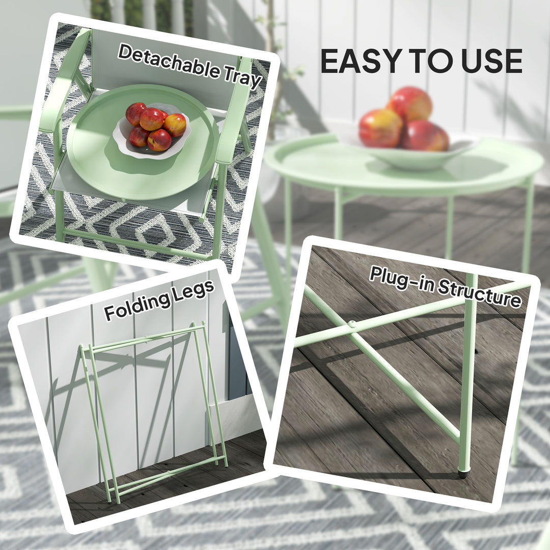 Steel Removable Tray Top Garden Table - Green
