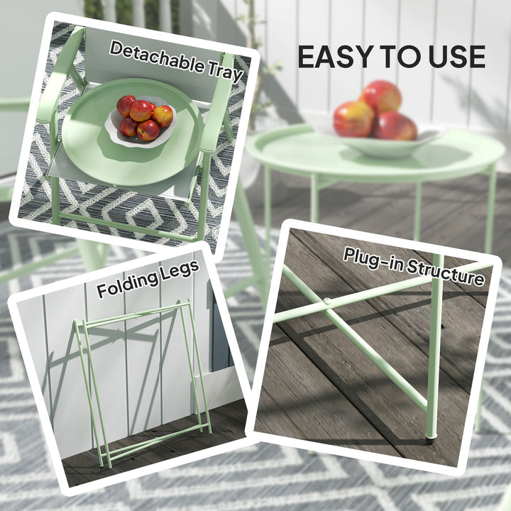 Steel Removable Tray Top Garden Table - Green