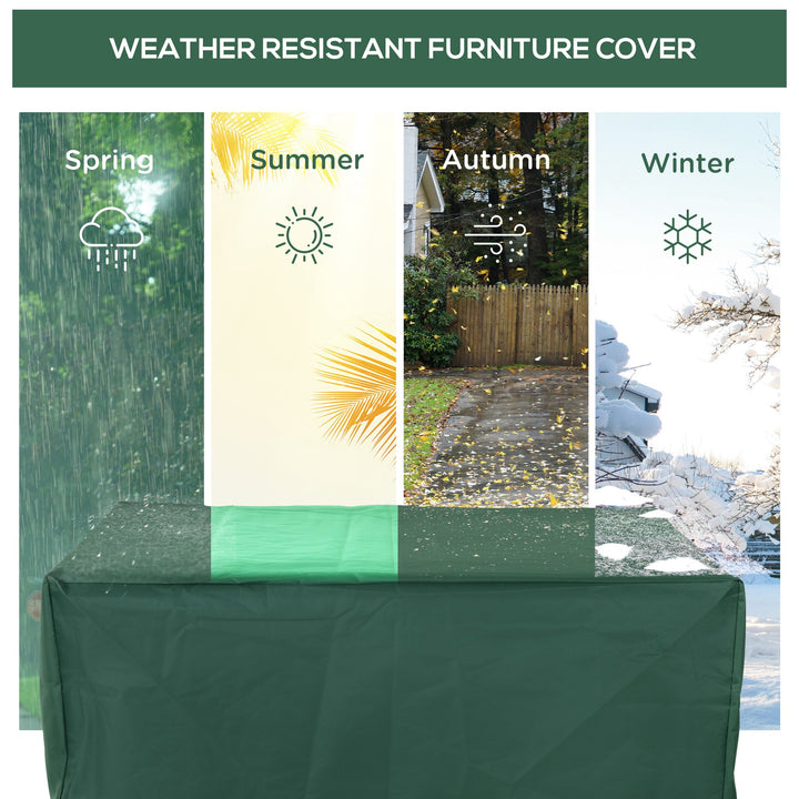 Outsunny Outdoor Garden Furniture Cover Waterproof, Anti-UV 600D Heavy Duty Oxford Fabric Patio Furniture Cover for Rectangular Sofa Table Set, Green, 245 x 165 x 55 cm