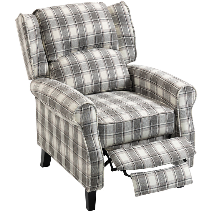 160° Reclining Armchair, with Footrest - Grey and White