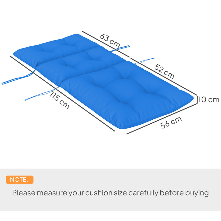 115 x 56cm Rocking Chair Padded Seat Cushion - Blue