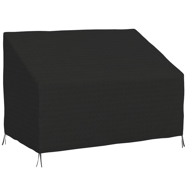 Outsunny 600D Oxford Cloth Furniture Cover, 2 Seater Sofa Protector for Garden Patio, Outdoor, Waterproof, Black, 140L x 84W x 56/94H cm