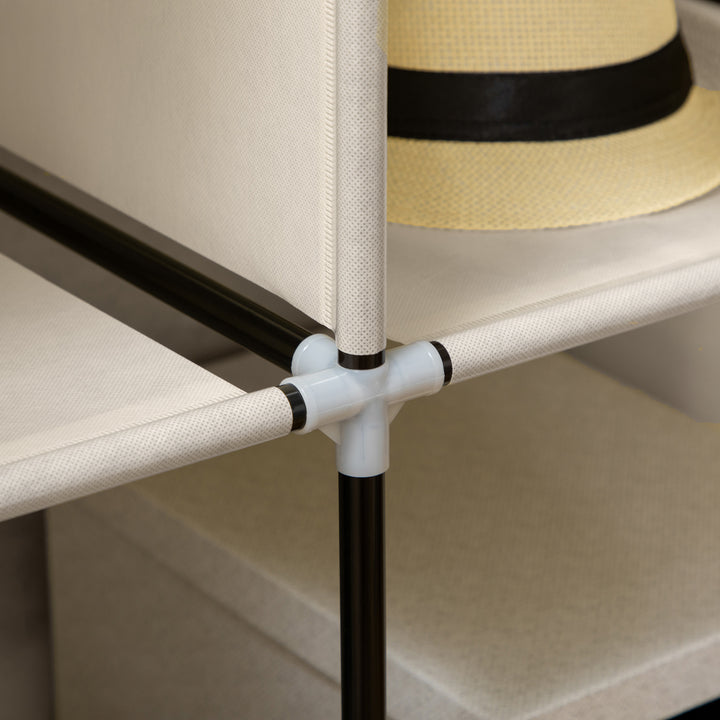 MCL Fabric Wardrobe, with Rails and Shelves - Cream White