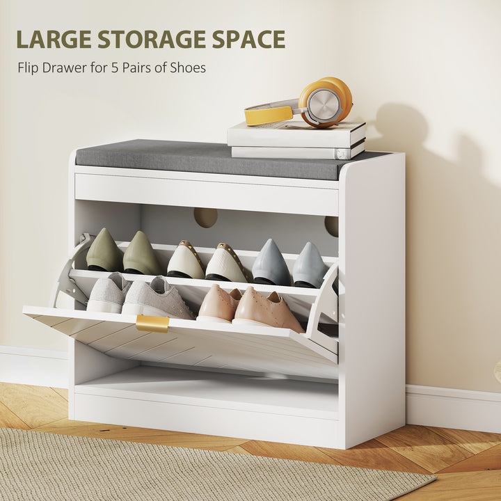 Shoe Storage with Seat, Upholstered Entryway Bench, Shoe Bench with 1 