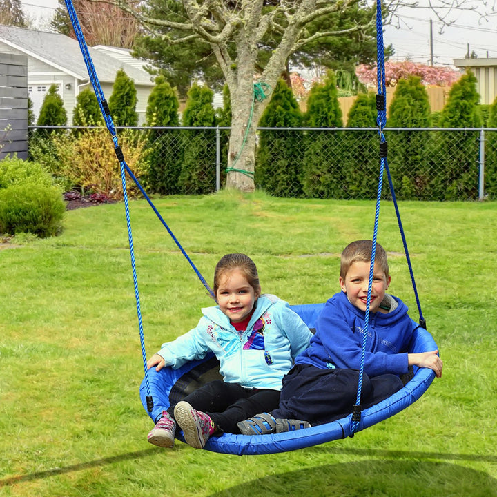 MCL Kid Nest Swing Seat Saucer Tree Swing 40 Inch/100cm for Outdoor Indoor Blue