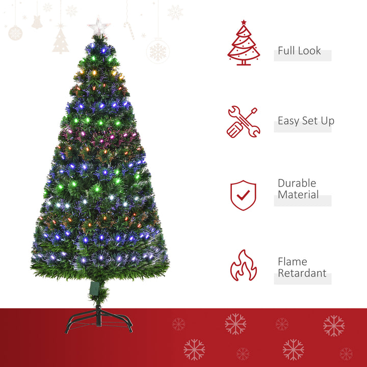 MCL 5FT Pre-Lit Artificial Christmas Tree w/ Lights Star Topper Metal Base Home Seasonal Decoration