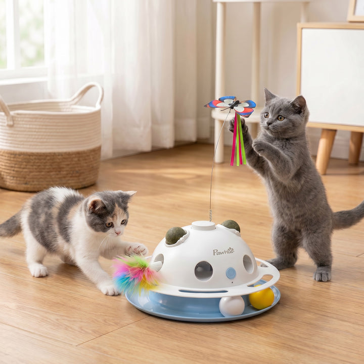 4-in-1 Interactive Cat Toys for Indoor Cats Adult with Spinning Butter