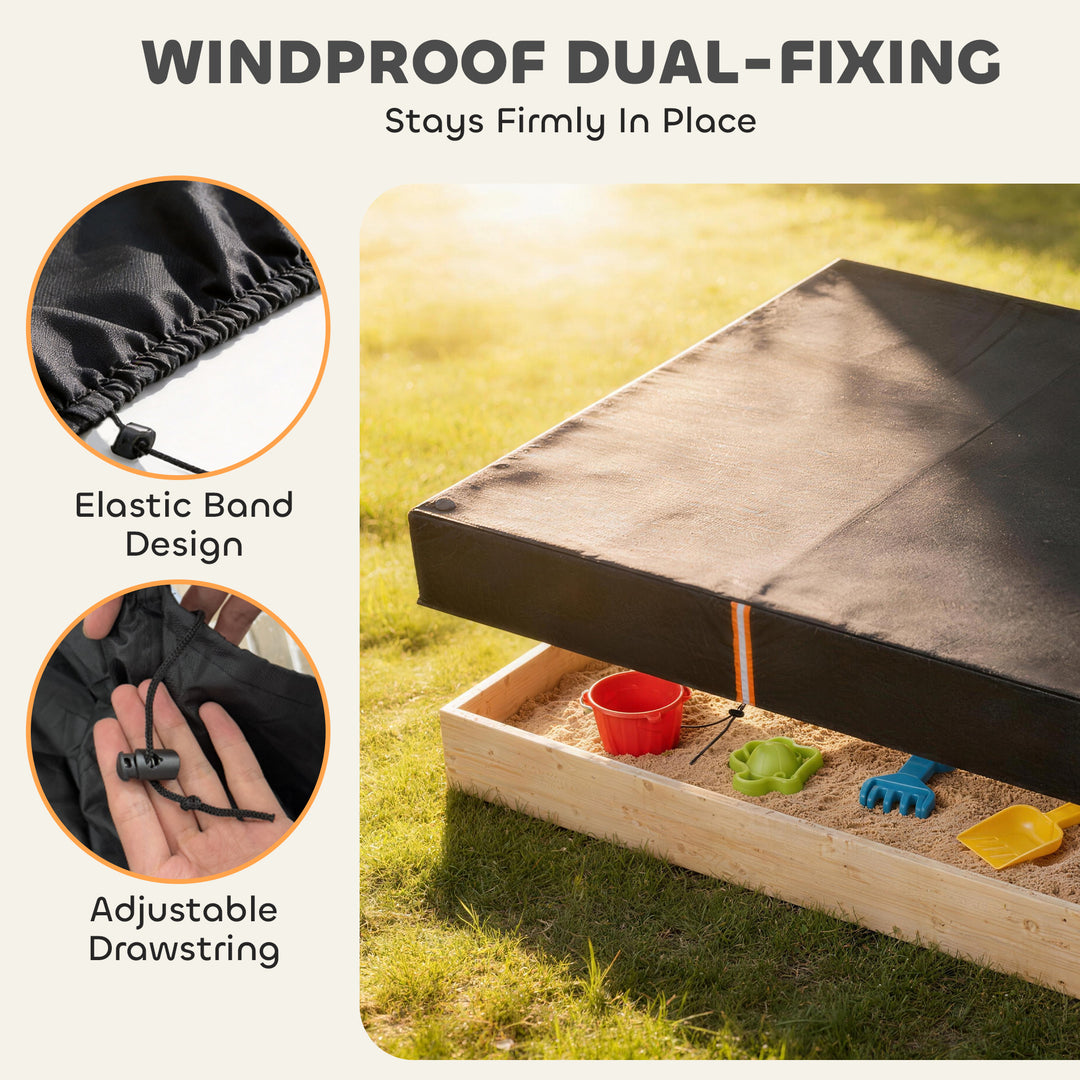 Sandbox Cover, Square Sandpit Cover Waterproof Dustproof UV Protection