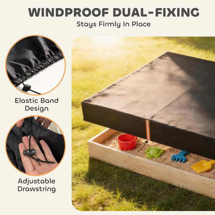 Sandbox Cover, Square Sandpit Cover Waterproof Dustproof UV Protection