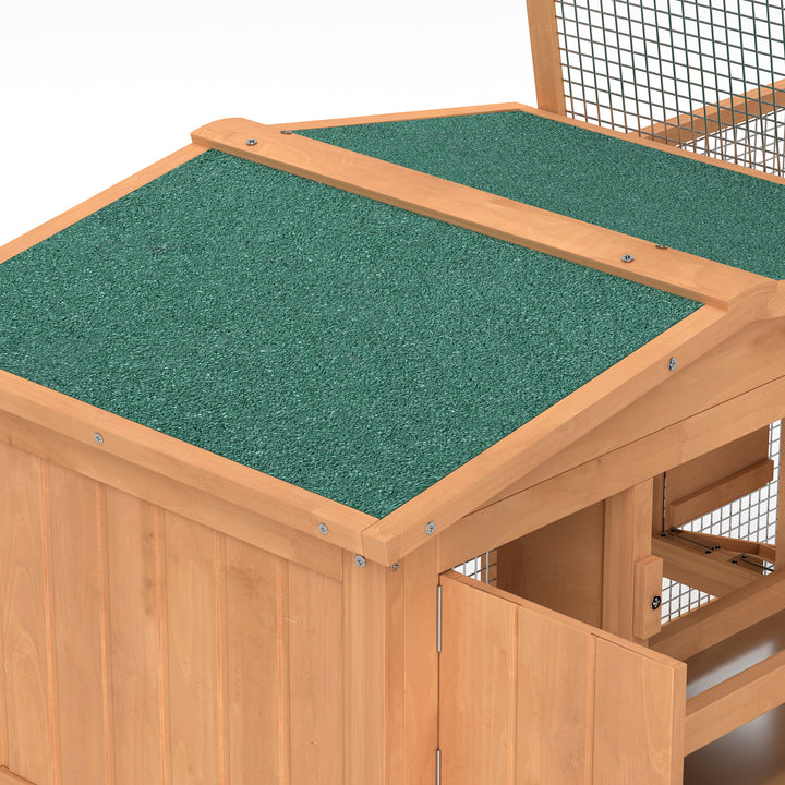 Wooden Rabbit Hutch Guinea Pig hutch House 2 Tier with Rabbit Run for Outdoor Garden Backyard, 85 x 24 x 57cm