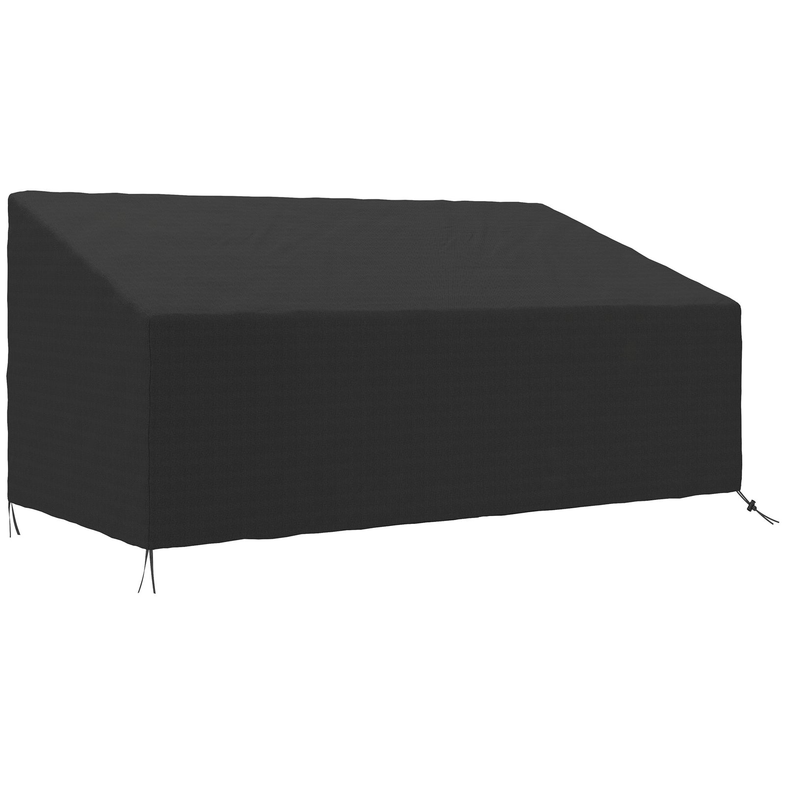 600D Oxford Cloth Garden Furniture Cover Waterproof, 3 Seater Sofa Protector for Patio, Outdoor, Black, 218 x 111 x 63-101 cm