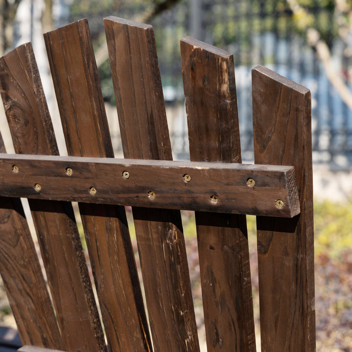 Fir Logs Love Seats with Wheel-Shaped Armrests, Large Load-Bearing Chair, Natural Wood Grain