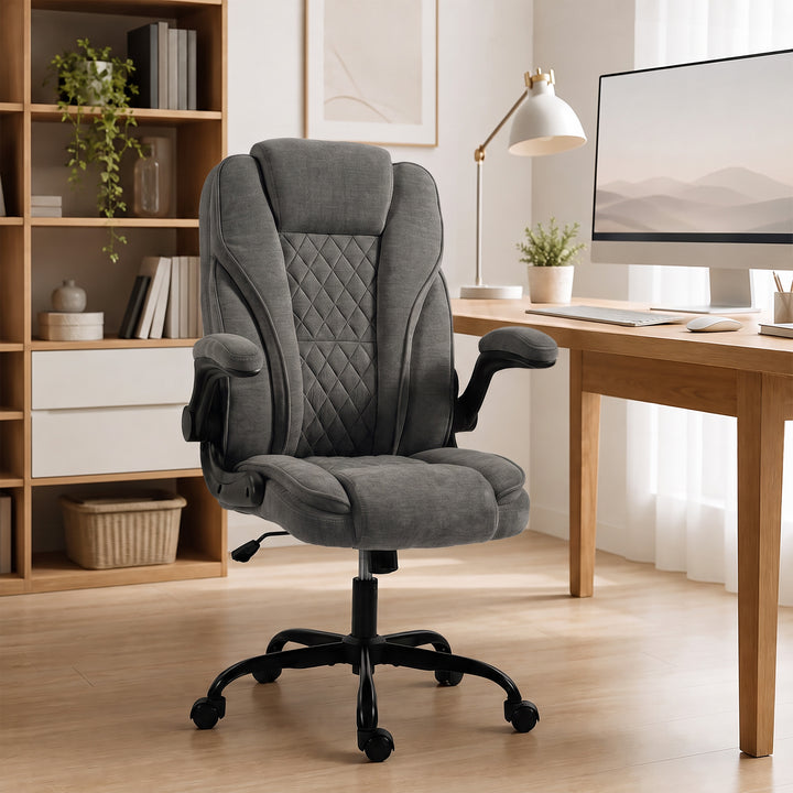 Office Chair, Ergonomic Desk Chair with Flip-up Armrest, Pocket Spring