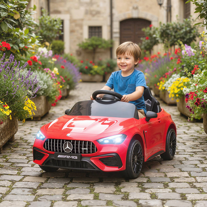 MCL Licensed Mercedes AMG Kids Electric Car, 12V Ride On Car with Dual Motors, Remote Control for 3-6 Years, Red