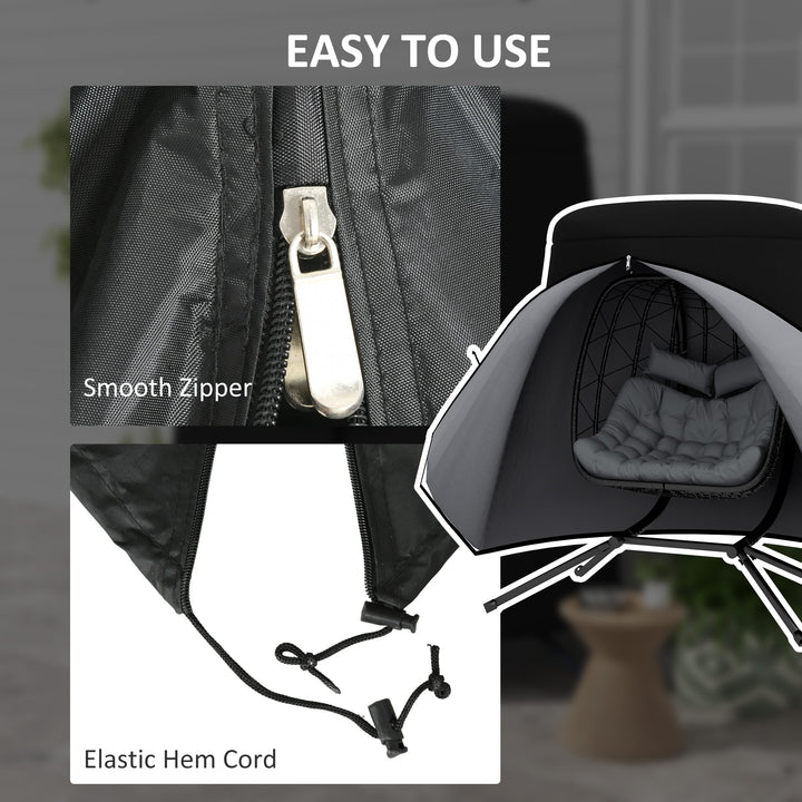 196 x 230 cm Hanging Egg Chair Protective Cover - Black