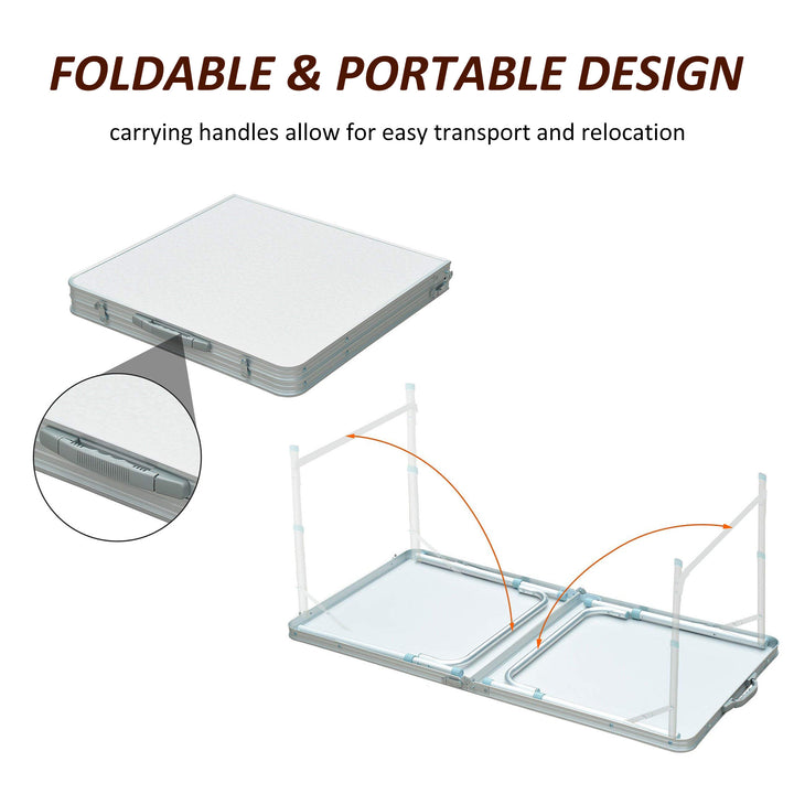 Outsunny Portable Outdoor Garden Aluminium Portable Folding Camping Picnic Party Field Kitchen BBQ Table | Aosom UK