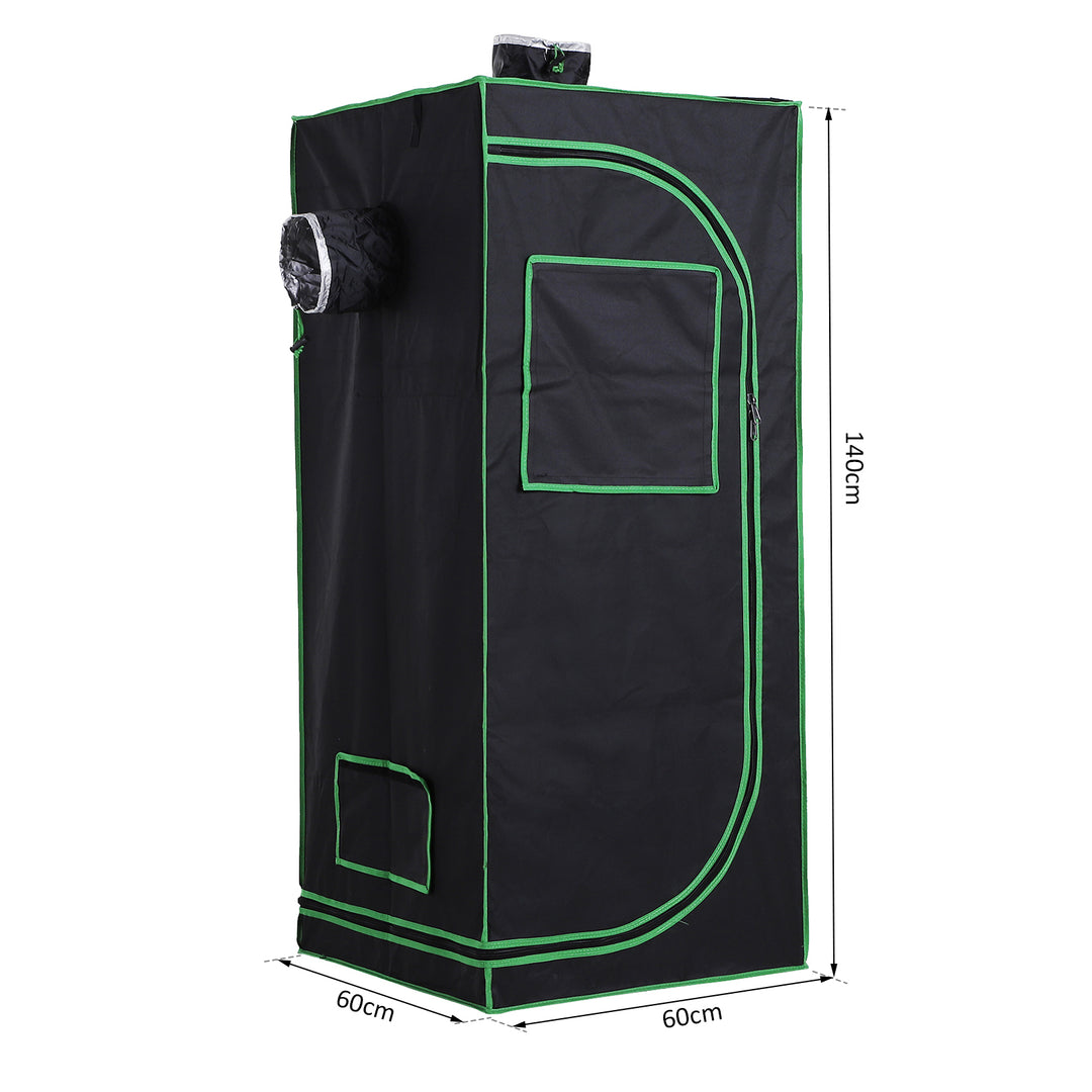 Grow Tent Reflective Mylar Hydroponic with Adjustable Vents and Floor Tray for Indoor Plant Growing, 60 x 60 x 140 cm (24.5" x 24.5" x 55")