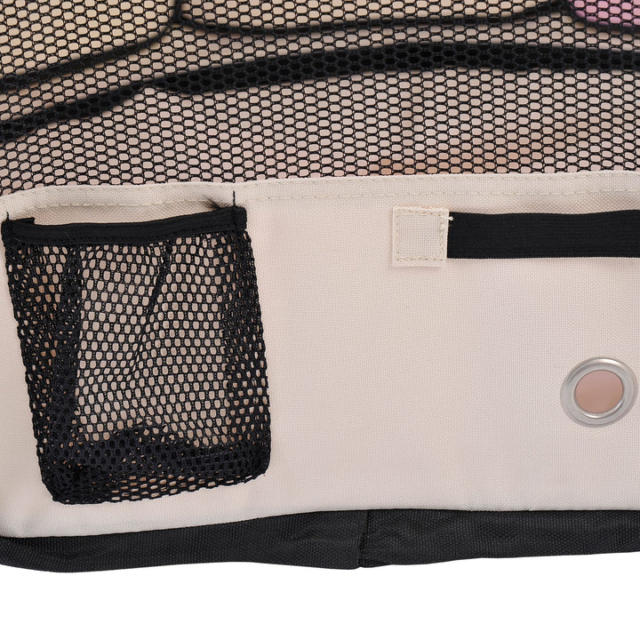 Portable Cat Dog Playpen Pet Puppy Rabbit Guinea Pig Pen Run Dia 90 x 41H cm Indoor & Outdoor Pink