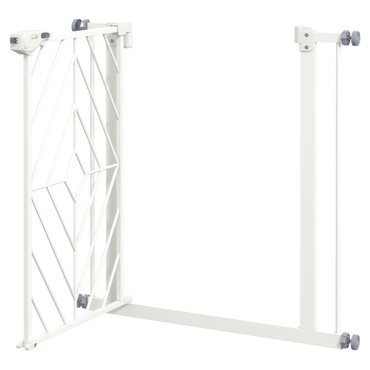 PawHut Pressure Fit Stair Gate, Dog Gate, with Auto Closing Door, Double Locking, Easy Installation, Openings 74