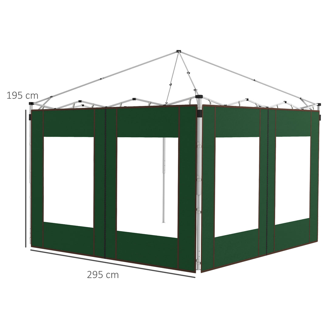 Set of Two 295cm Replacement Canopy Walls - Green
