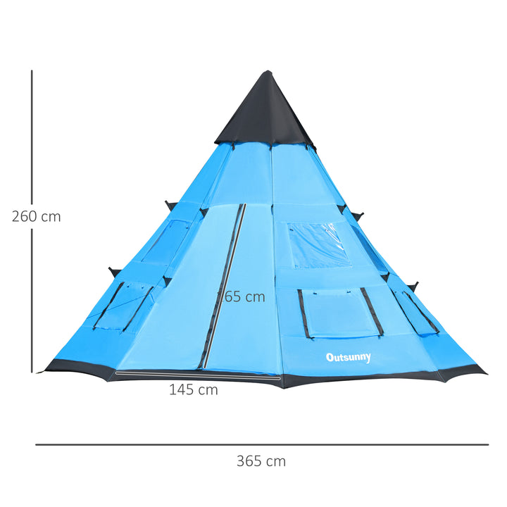MCL 6 Men Tipi Tent with Carry Bag - Blue