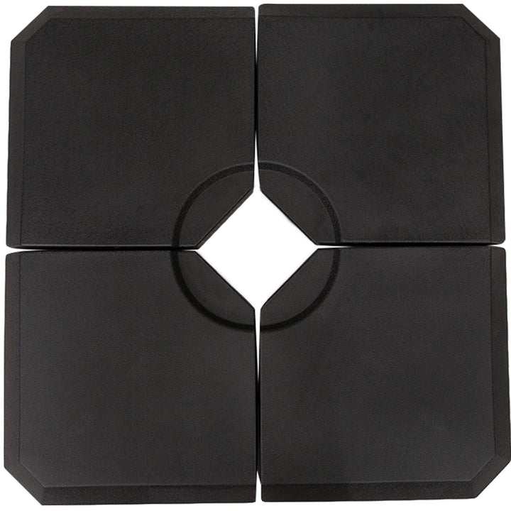 Set of 4 Parasol Base Stand Weights for Cantilever Parasols, Water and Sand Filled, Up to 120kg, Black