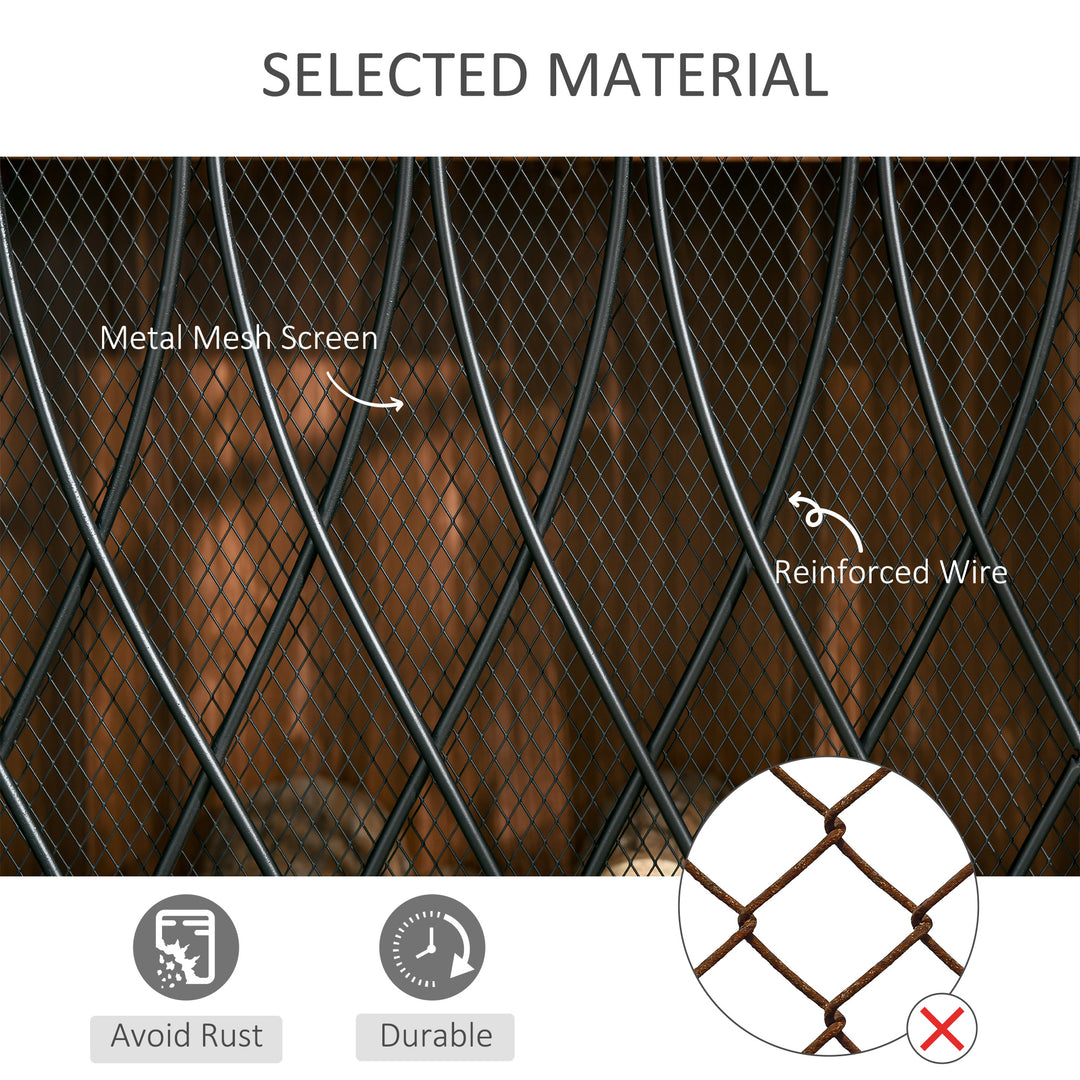 126cm 3-Panel Metal Folding Fireplace Screen Heat Flame Protective Guard Child Pet Home Spark Barrier Surround w/ Mesh Pattern